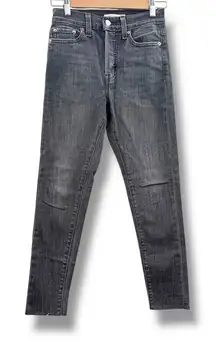 Levi’s Wedge Skinny Jeans Women’s Size 25 Charcoal Gray Button‎ Front Denim