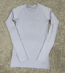 Lululemon Swiftly Tech Shirt Long Sleeve Shirt Womens 6 Light Blue Purple Top