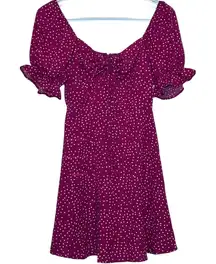 Unknown Brand Women's Red White Polka Dot Short Sleeve Dress w/Bow Size‎ XS