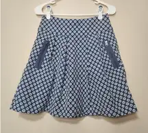 Maeve Anthropologie Blue Swing‎ Mini Skirt Size 2 With Pockets