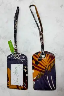 Set of 2 NWT Vera Bradley Travel Bag Luggage Tags Painted Feathers