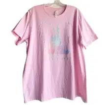 1971 Disney 50th Bella Canvas PINK TEE XL 100% Cotton Mickey Mouse Ears & Castle