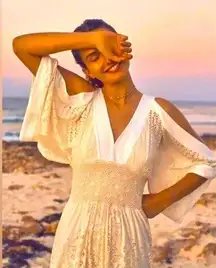 Solana lace midi White dress size small Anthropologie