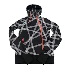 The North Face  Apex Jacket Womens Small Black White Asymmetric Zip Hood