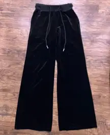 Black velvet sweatpants