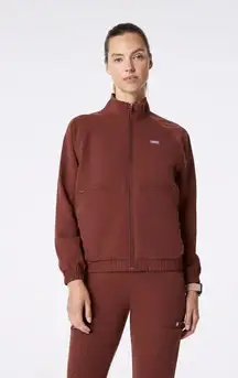 Figs Sydney Scrub Jacket in Walnut, Size Medium