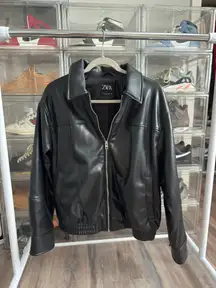 ZARA Leather Jacket Black