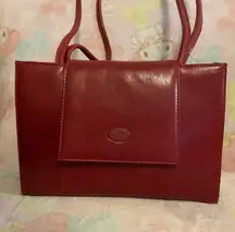 Silvia  T Tucci Designer vintage burgundy red Italian leather bag