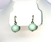 Mint Seafoam Green Dangle Beaded Earrings