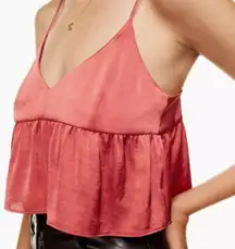 Aritzia wilfred lover pink satin top