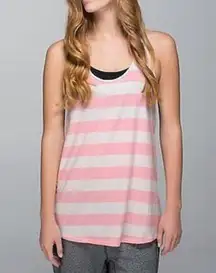 💙 Om racerback pink striped tank