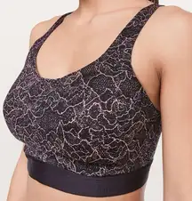 Lululemon Fine Form‎ Sports Bra Lacescape Spanish Rose Black / Black 32B