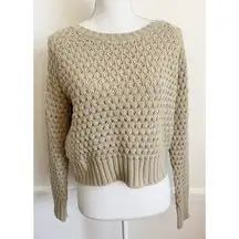 Andrea Jovine • Tan Beige Knit Crop Sweater