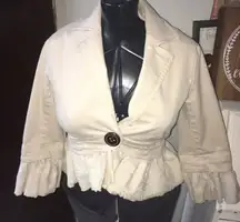 Robert Rodriguez cream lace detail Bridgerton Regency size 10 blazer Charmed