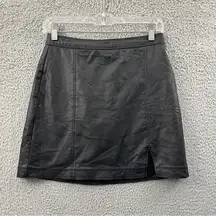 Abercrombie & Fitch Faux Vegan Leather Mini Skirt Black Women's XS