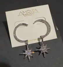 Amrita Singh Austrian Crystal Star & Moon Silver Earrings