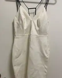 Solemio white cocktail dress Bodycon, size small