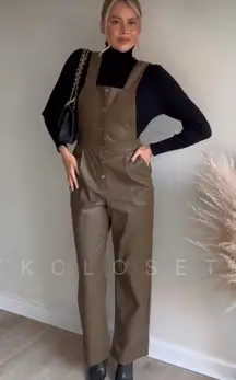 FAUX LEATHER JUMPSUIT