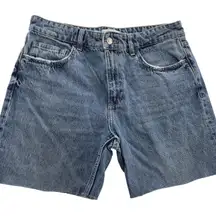 Zara Shorts Womens 8 Blue Denim High Rise‎ Raw Hem Cutoff Casual Summer