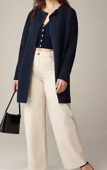 J.Crew NWT Black Juliette Collarless Sweater Blazer Open Front 2X Plus $158