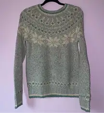 Flat Face Size 2 Fair Isle Knit Sweater Gray Long Sleeve Top