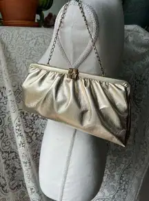 Vintage Gold Lame` Convertible Clutch