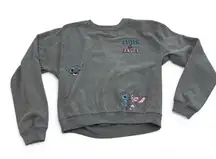 Disney Stitch & Angel Sweatshirt XS Womens Grey Lilo Movie Angel Cartoon