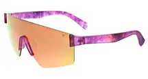 HURLEY BIG SHIELD SUNGLASSES, GALACTIC PRINT FRAME & PINK MIRROR POLARIZED LENS