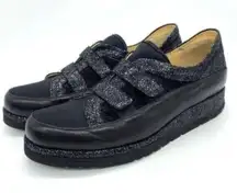 Brunate Italian Black Double Strap Sneakers Platform Loafers Chunky Shoes