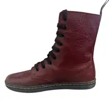 Dr Martens Stratford Boot Women 7 Burgundy Oxblood Leather Laceup Combat Fall