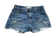 Levi Strauss signature loose straight distressed cut off shorts size 30 waist