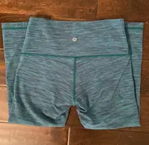 Wunder Under Crop (Hi-Rise) Space Dye Camo Alberta Lake Fresh Teal