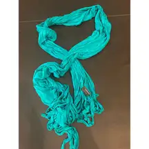 Express Teal Scarf with Fringe Jewel Toned Bold