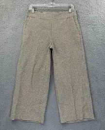 Loft Plaid Crop Wide Leg Pants Preppy‎ Academia Office Career Women's 2 x 24