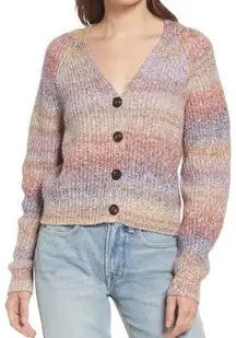 Rails Josie Space Dye Cardigan Women’s Medium – Amethyst Cotton Blend Knit