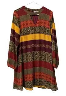 Ruff Hewn Long Sleeve Women's Shirt Dress Size Small Artsy Bohemian Lightweight‎