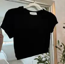 American Threads Top Crop Black