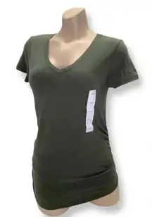 Isabel Maternity Size XS Short Sleeve V-Neck Side Shirred T-Shirt. New With Tags