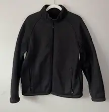 ZXBLK black knit heavyweight full zip jacket