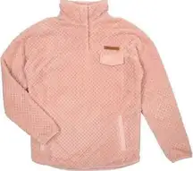 Women's Simply Soft Sherpa Pullover Pink With Gold Details
