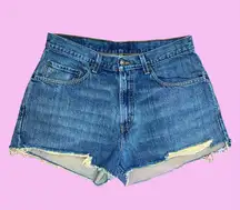 High Waisted Reworked Vintage Cut Off  Shorts Sz 33