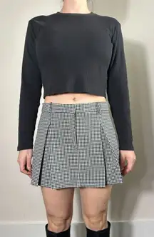 Zara Black White Gingham Skort Size Medium