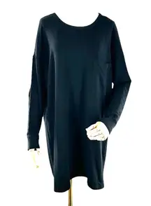 Eileen Fisher Black Tencel Fleece Lined Tunic Dress Size Small