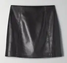 Aritzia Babaton Modern Vegan Leather Mini Skirt Black size 00 Faux Leather $98