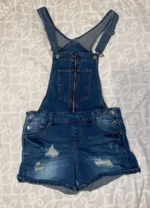 Denim Overall Shorts