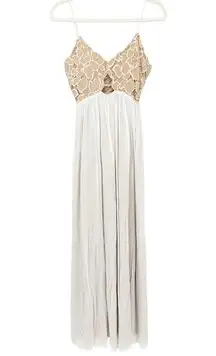 Tularosa Revolve Womens Boho Beachy Floral Lace Bryce Maxi Dress Size XS Ivory