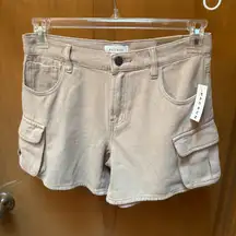 PACSUN Womens Mid-Rise Cargo Short Beige Soft Size 26