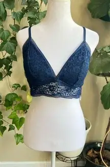 Blue Lace Longline Bralette | XL