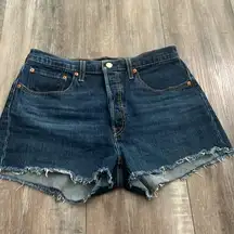 Levi’s cutoff denim jean shorts button fly 501 red tab