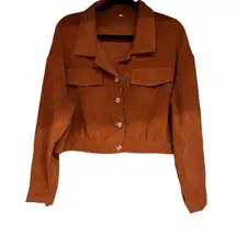 Corduroy Cropped Jacket Rust Color Sz2X